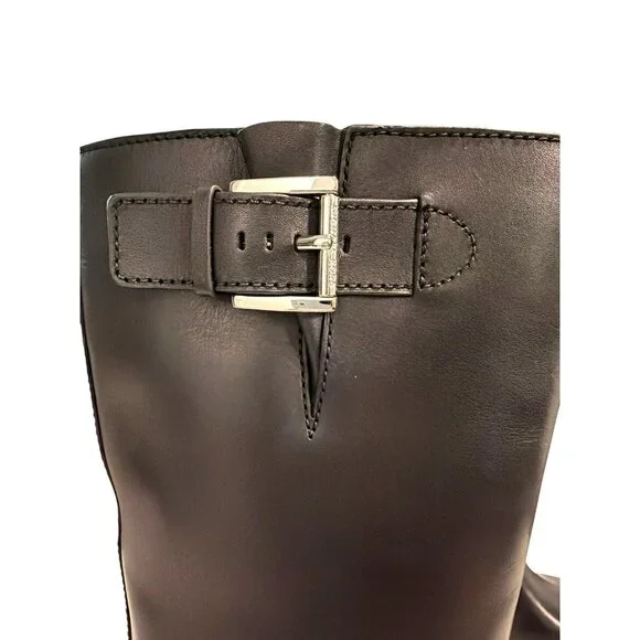 Michael Kors Crosby Black Leather Moto Boot Sz 8 New - Picture 3 of 9